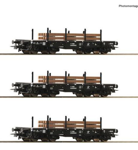 Roco H0 6600016  NS 3-delige zwaartransport wagons
