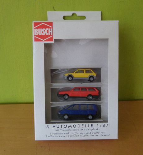 Busch H0 5996 Auto set met 3 auto`s