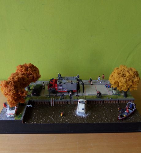 Diorama H0 "Rijles hier inparkeren"