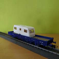 Roco H0 66692 NS Rungen Wagon met Detleff caravan