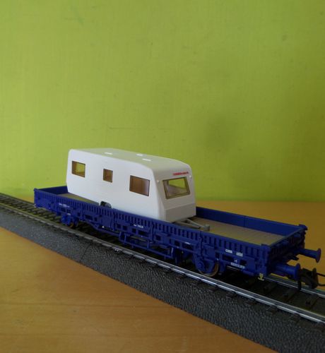 Roco H0 66692 NS Rungen Wagon met Detleff caravan