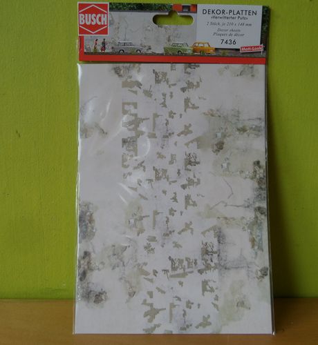 Busch H0 7436 Decor plaat "verweerde stuc muur"