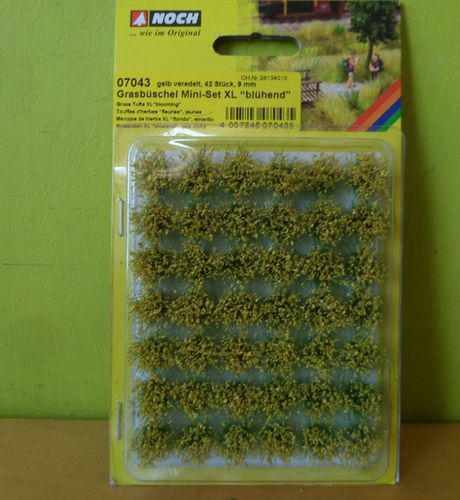 Noch 7043  Gras bosjes geel 9mm