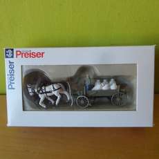 Preiser H0 30470 Boeren wagen met meel zakken