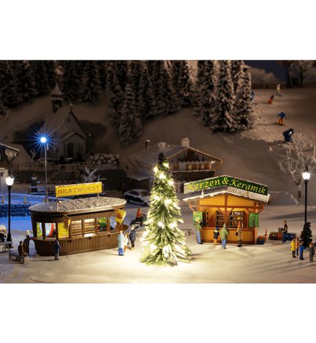 Faller H0 134002 Kerstmarkt kraampjes
