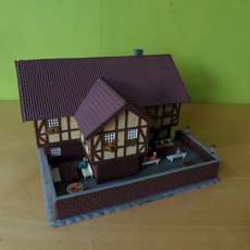Vollmer H0 Vakwerk huis met terras