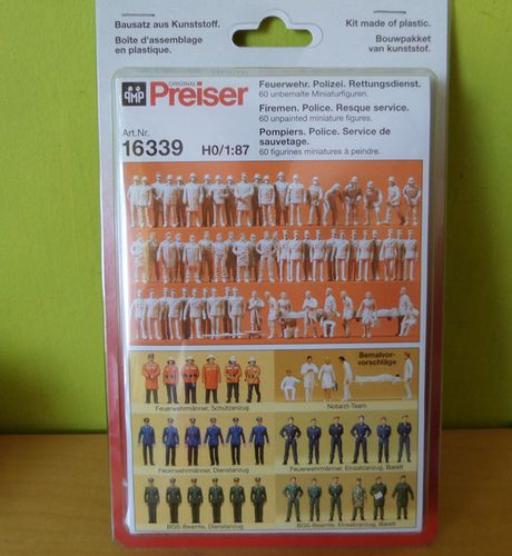 Preiser H0 16339  Politie en brandweer  figuren