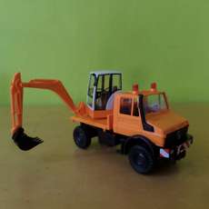 Wiking H0 64704 Unimog met bagger