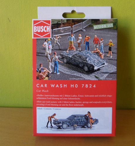 Busch H0 7824 actie set auto wassen dames !