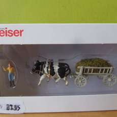 Preiser H0 30472 Graswagen met koeien