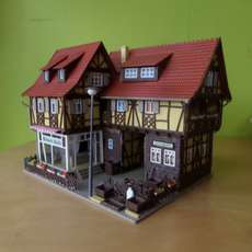 Vollmer H0 Vakwerk huis Bloemen winkel
