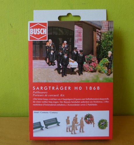 Busch H0 1868 Begrafenis kist dragers