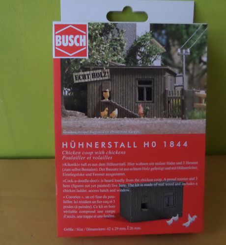 Busch H0 1844 Kippenstal met kippen