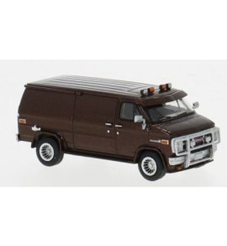 Voorbestellen ! Brekina H0 18252 GMC Vandura bruin