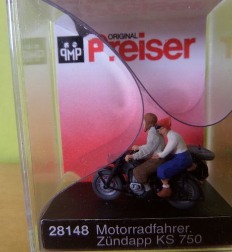 Preiser H0 28148 Motor met zijspan rijden