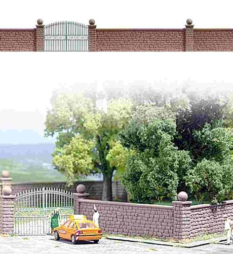 Busch H0 6014 Stenen muur met ingang