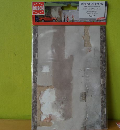 Busch H0 7437 Decor plaat "verweerde muur"