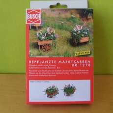 Busch H0 1278  2x Marktkarren met bloemen