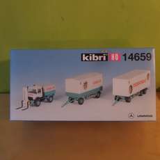 Kibri H0 14659 Unimog met hefvork + 2 circus wagens