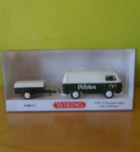 Wiking H0 30005 VW T2 met aanhanger "Pulleken"