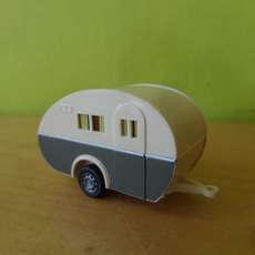 Wiking H0 5401  Caravan grijs beige