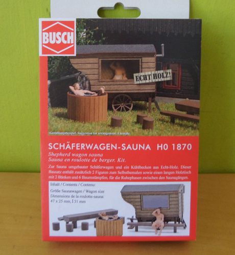 Busch H0 1870 Sauna Schapenwagen