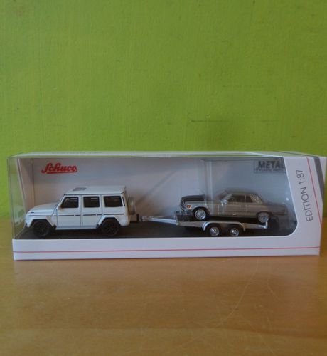 Schuco H0 00068 Mercedes G + aanhanger
