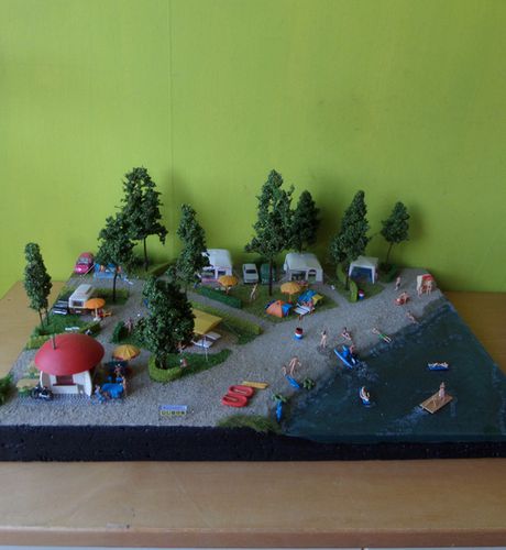 Diorama H0 Nudisten strand met camping